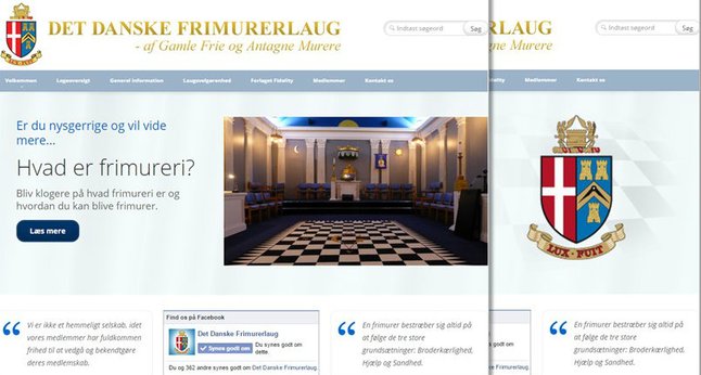 DDFL's hjemmeside - på forsiden logen i København